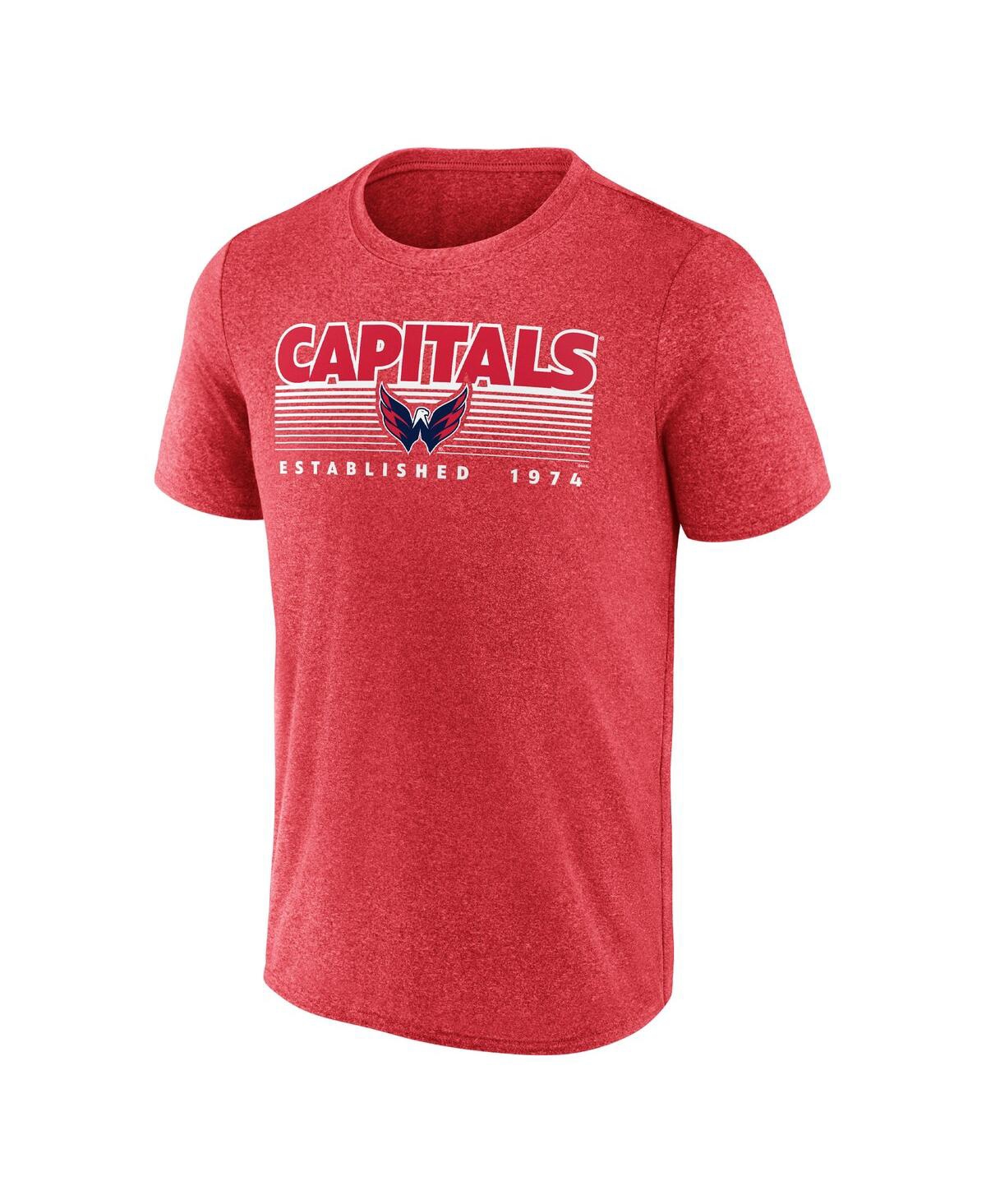 Fanatics Men's  Heathered Red Washington Capitals Prodigy Performance T-shirt In Heathered Red