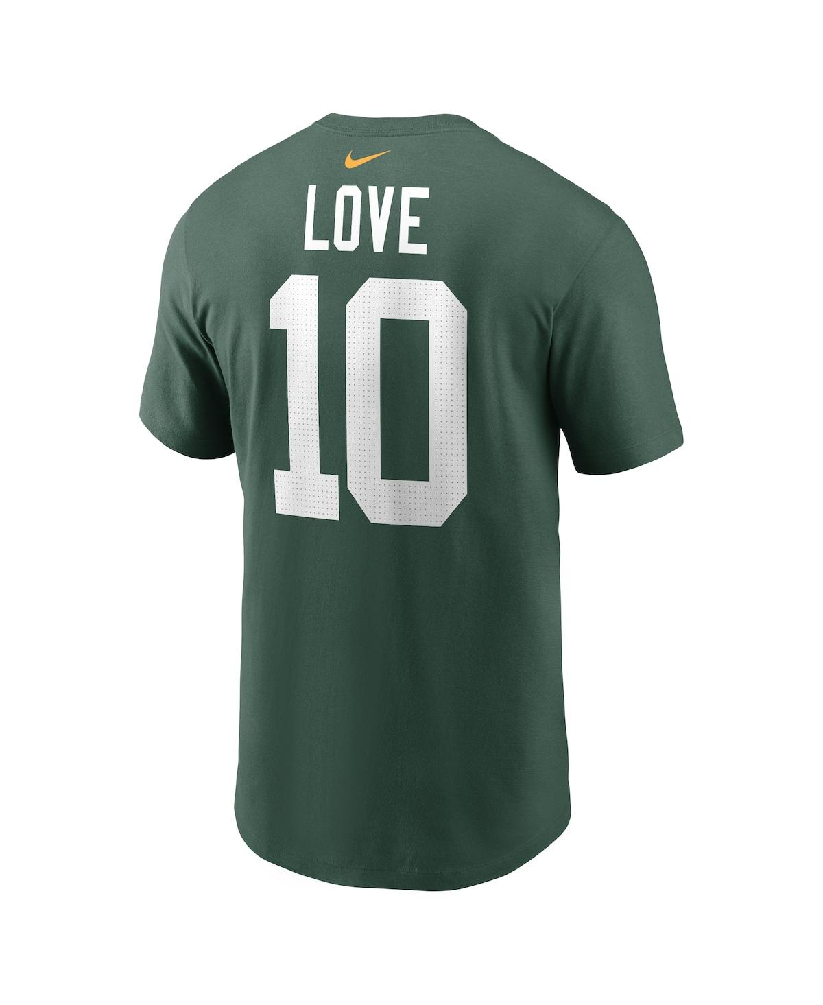 Nike Men's  Jordan Love Green Green Bay Packers Player Name And Number T-shirt In Green