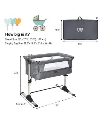 Baby Portable Bed Side Sleeper Travel Bassinet Crib
