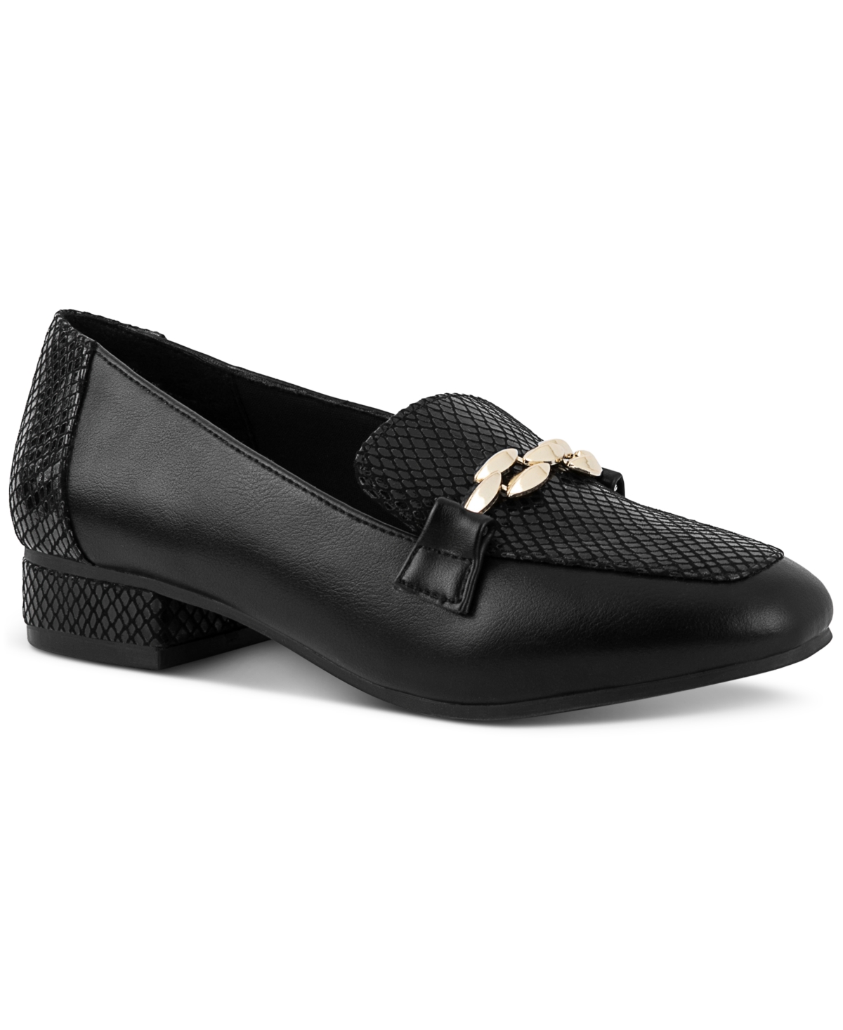 Macy's black loafers on sale