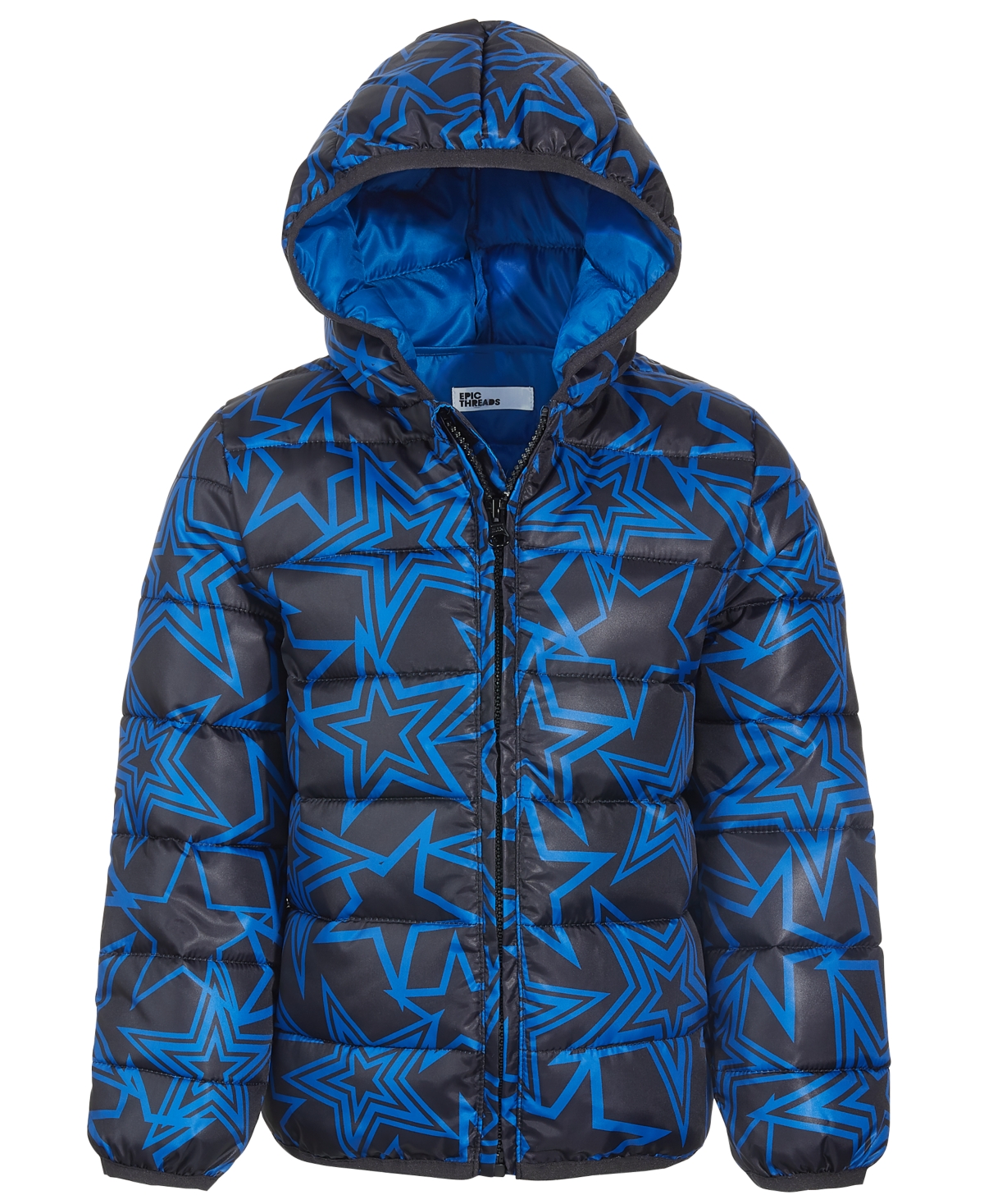 Shop Epic Threads Little Boys Star Packable Puffer Coat, Created For Macy's In Blue Calla Lily