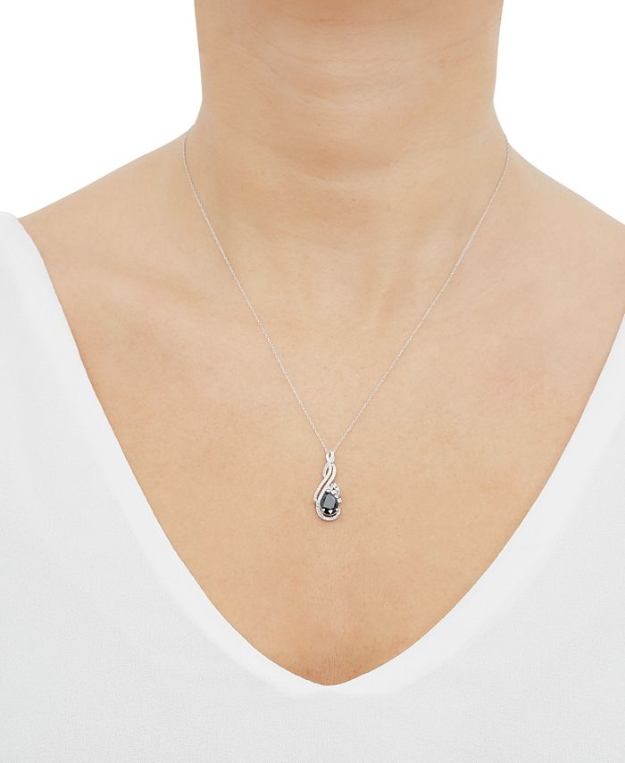 Macy's Sapphire (11/3 ct. t.w.) & Diamond (1/5 ct. t.w.) Pear Swirl 18