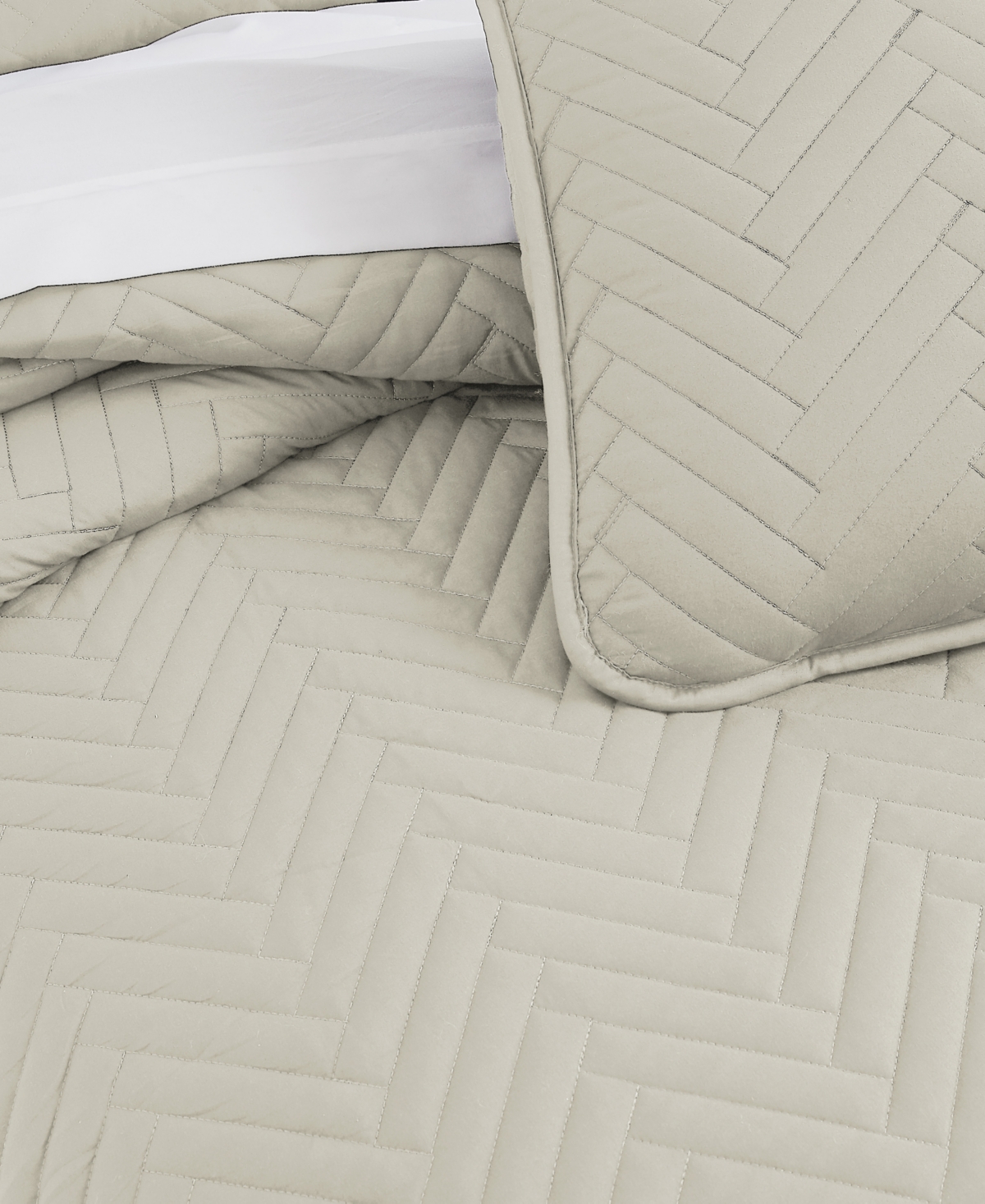 Southshore Fine Linens Solid Color Chevron 2 Piece Quilt Set,