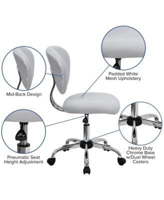 EMMA + OLIVER  Mid-Back Mesh, Padded, Chrome   Swivel, Ergonomic  Task Office Chair