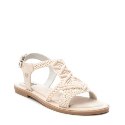 Women's Braided Strap Flat Sandals By  Light Beige