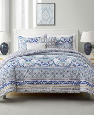 Vcny Home Malik Reversible Blue Medallion Comforter Sets Bedding In Multi