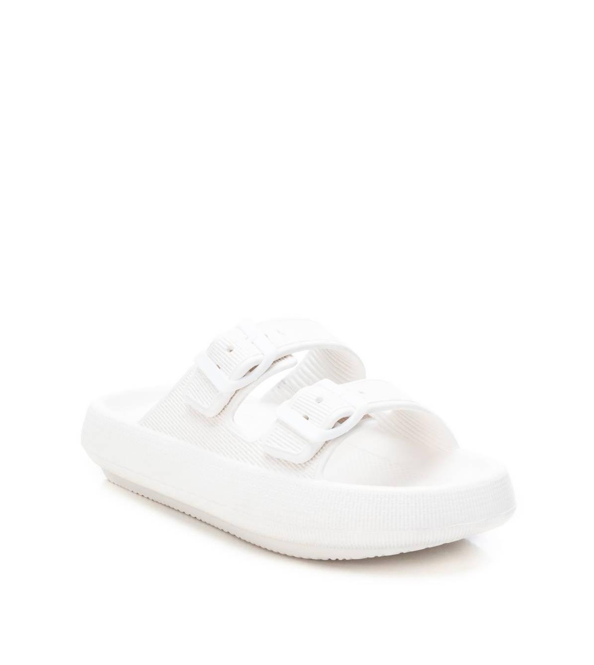 Women's Rubber Flat Sandals By Xti, White - White