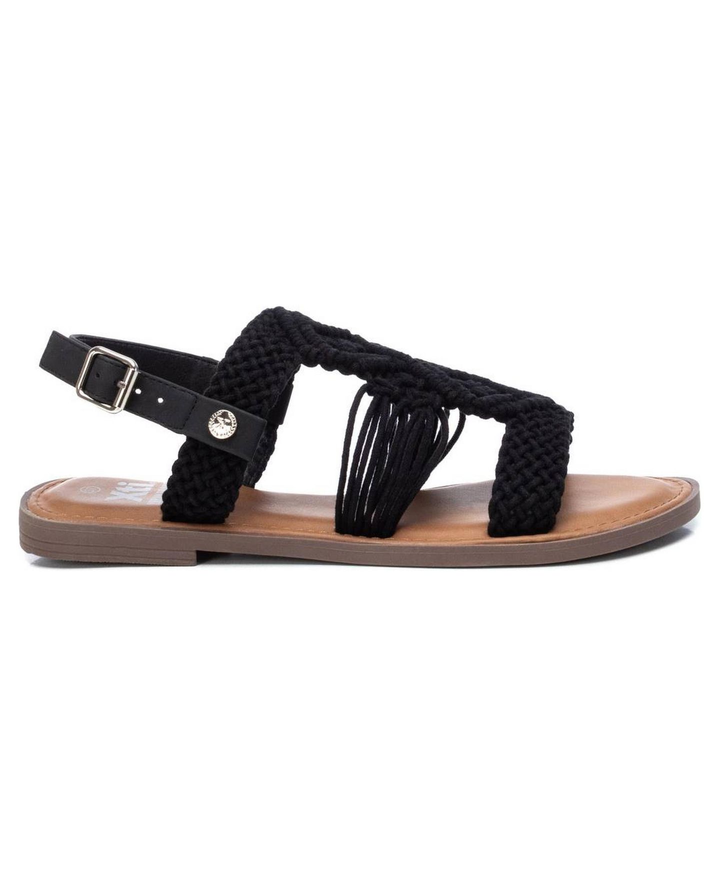 Женские сандалии XTI Braided Strap Flat Sandals By Black — фото 2