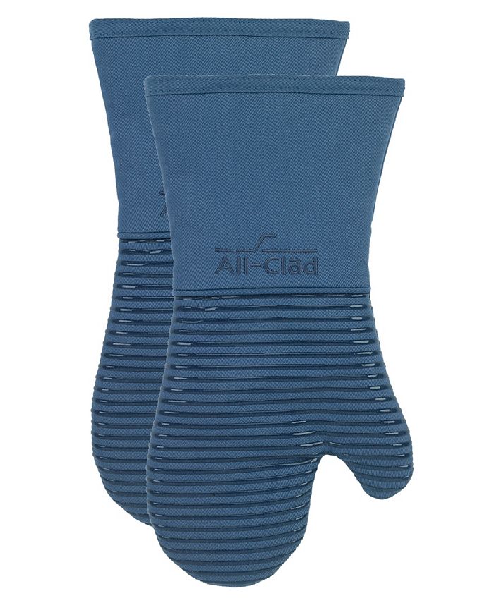 Ribbed Silicone Cotton Twill Oven Mitt, Set of 2