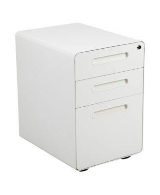 Ergonomic 3-Drawer Mobile Locking Filing Cabinet Storage Organizer