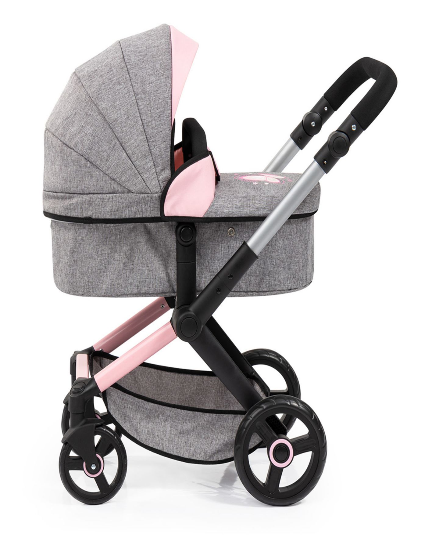 Детские аксессуары для кукол Bayer Design Dolls: Pram Xeo - Butterfly, цвет: Серый / Розовый — фото 2
