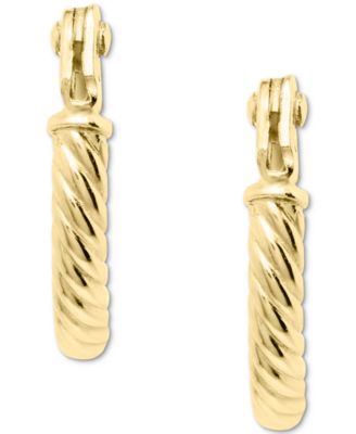 Children's Twist Style Extra Small Hoop Earrings in 14k Gold, 3/8"