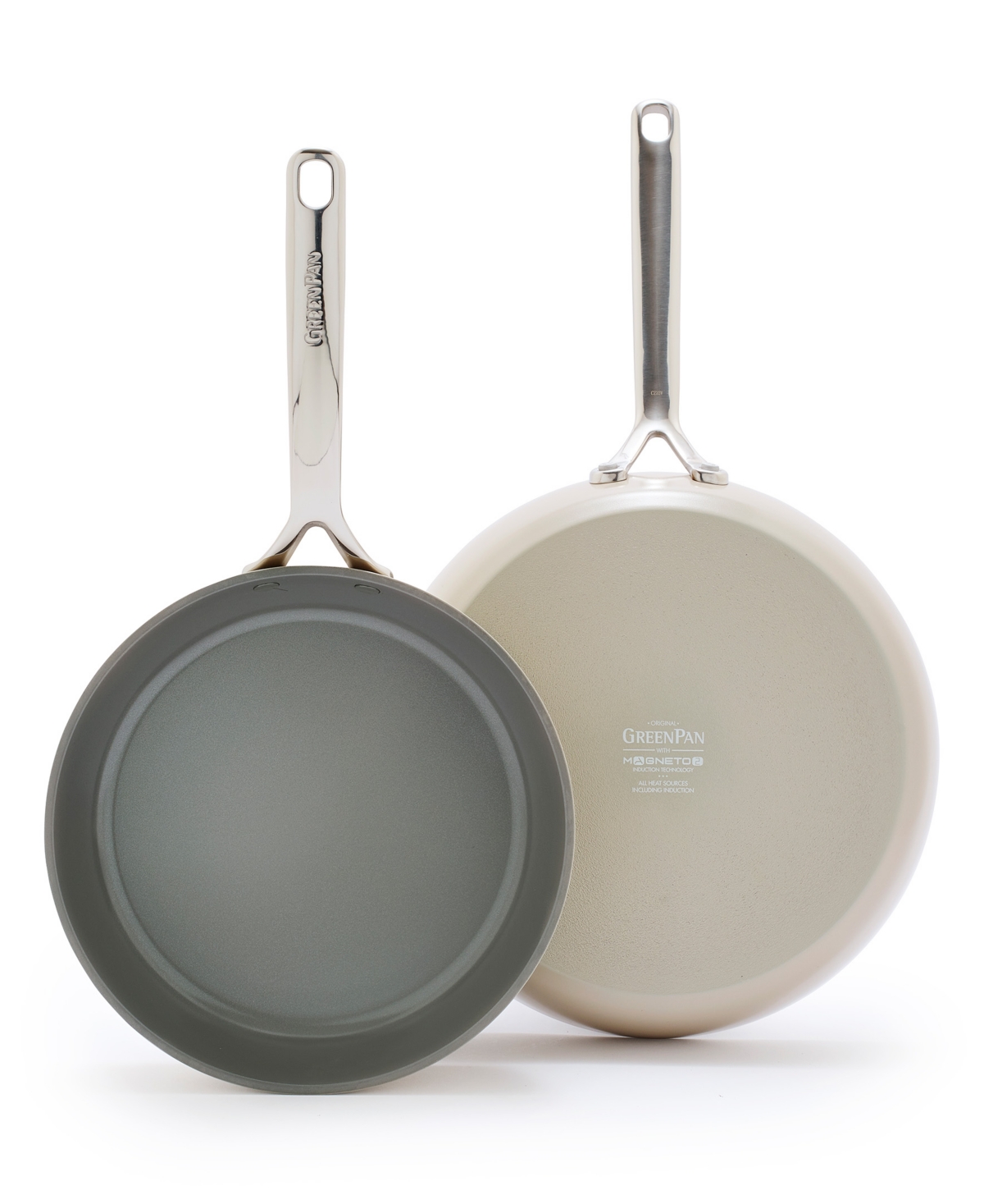Greenpan Gp5 Two-piece Frying Pan Set In Taupe