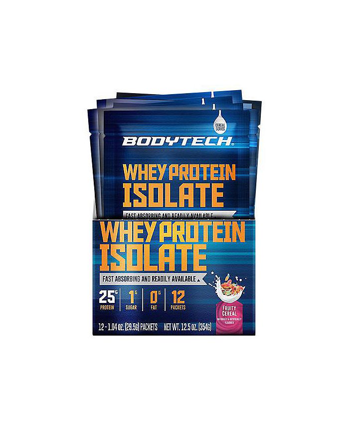 BodyTech Whey Protein Isolate Powder Fruity Cereal (Twelve 1.04 oz