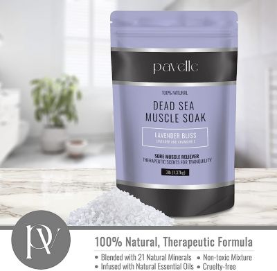 Dead Sea Muscle Soak, Bath Sea Salt, Lavender Bliss