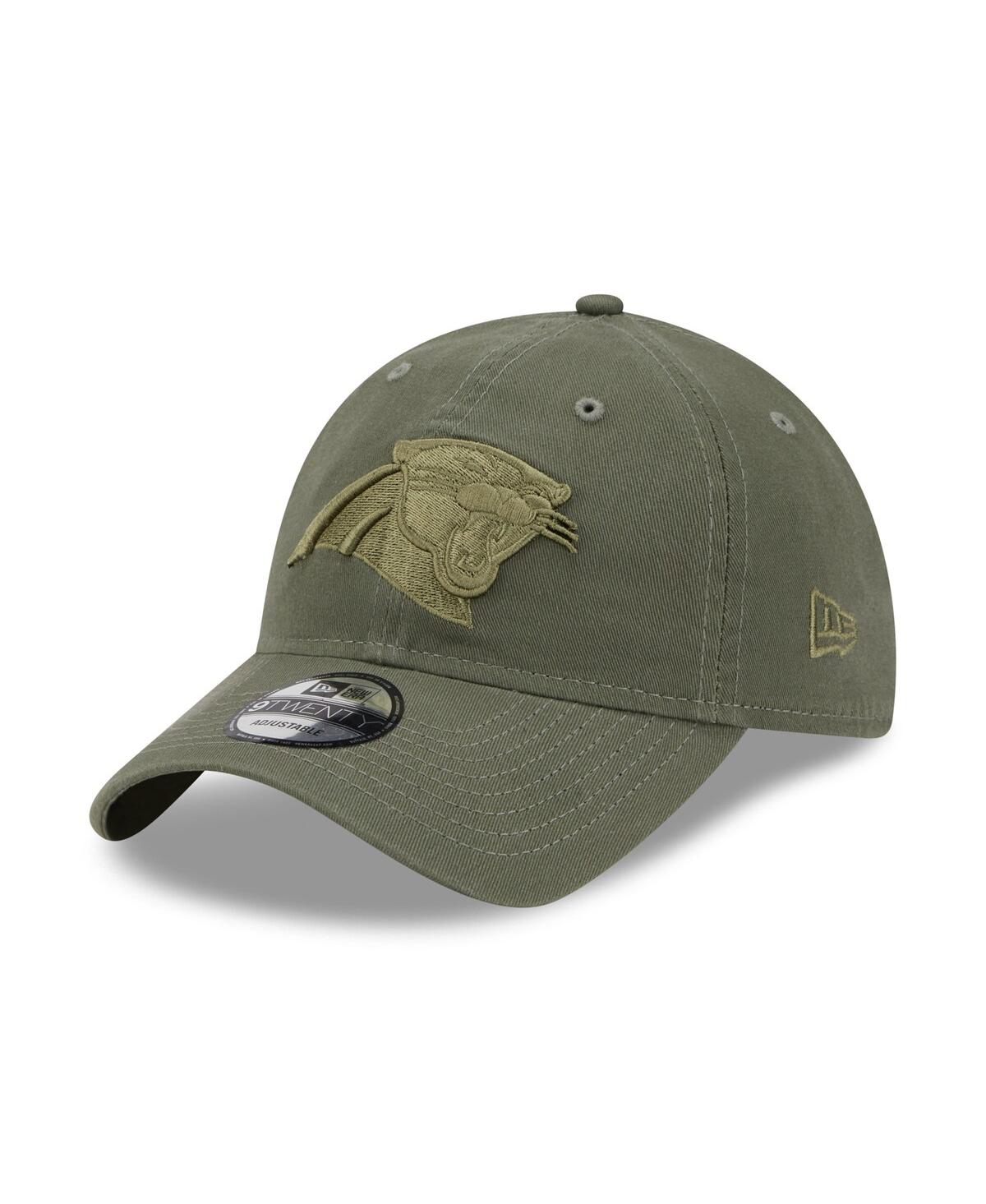 Shop New Era Men's  Olive Carolina Panthers Core Classic 2.0 Tonal 9twenty Adjustable Hat