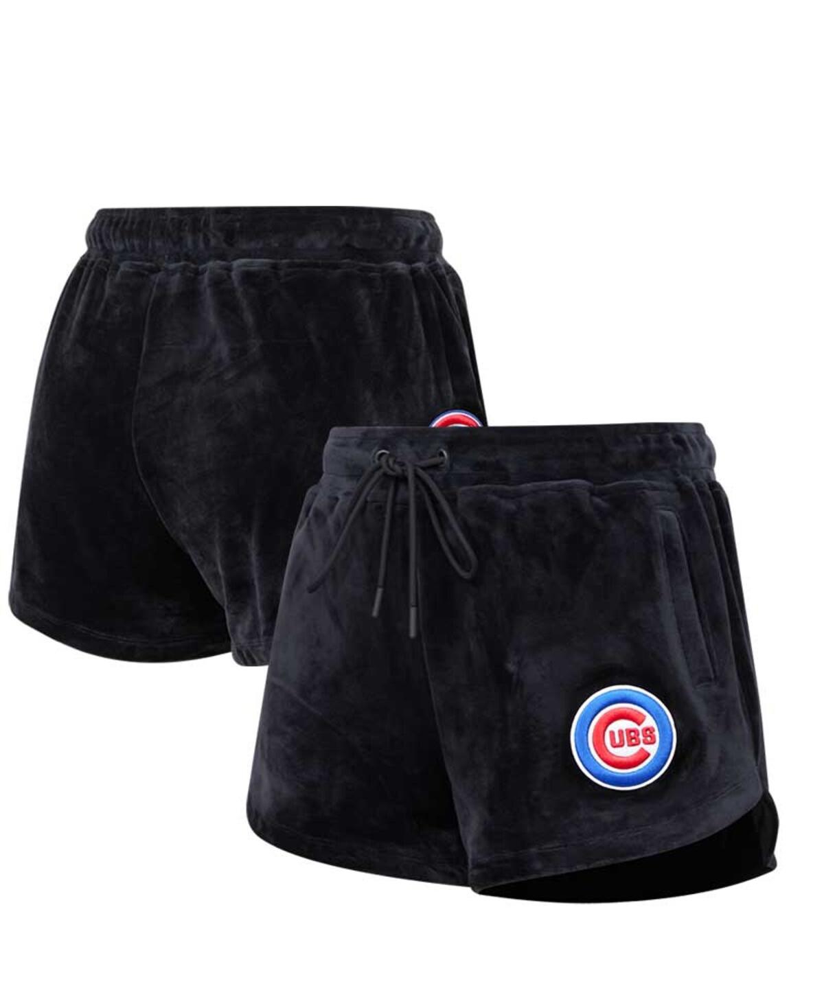 Shop Pro Standard Women's  Black Chicago Cubs Classic Velour Lounge Shorts