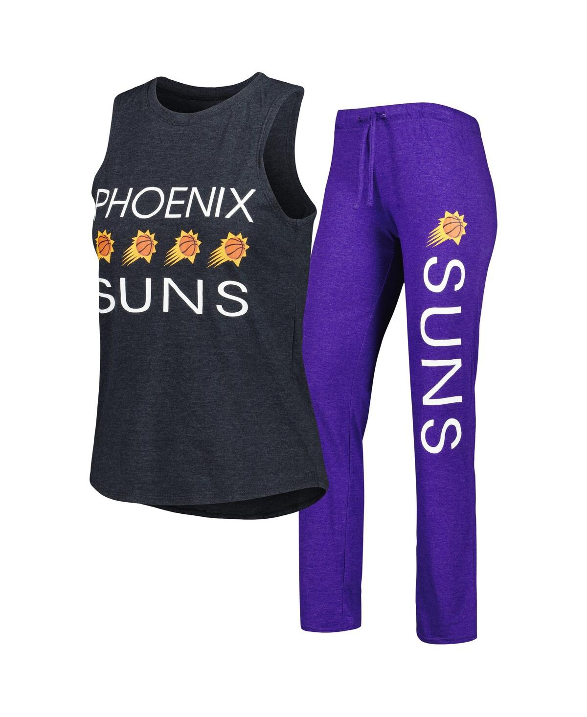Shop Concepts Sport Women's  Purple, Black Phoenix Suns Team Tank Top And Pants Sleep Set In Purple,black