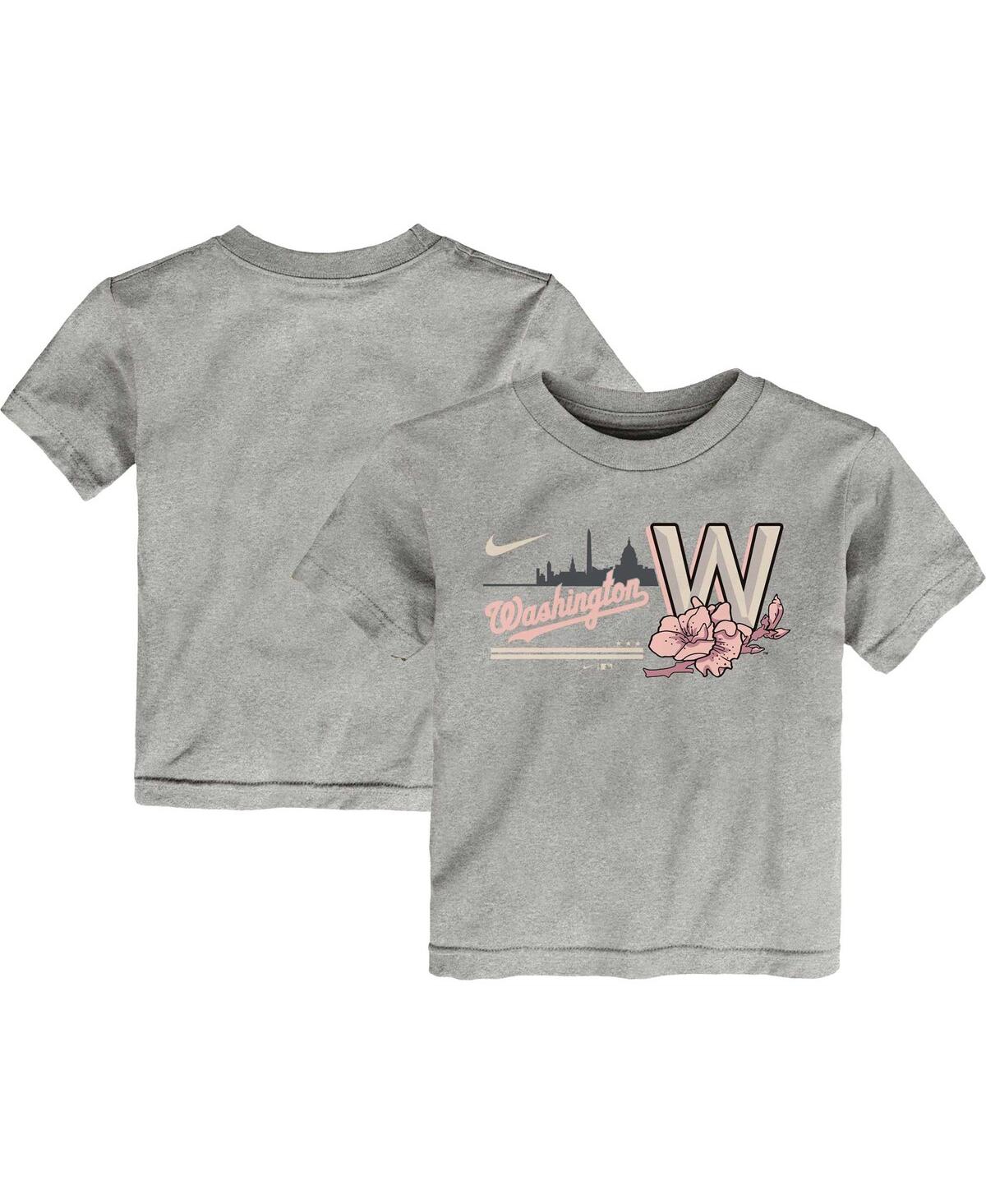 Nike Babies' Toddler Boys And Girls  Heather Gray Washington Nationals City Connect Graphic T-shirt