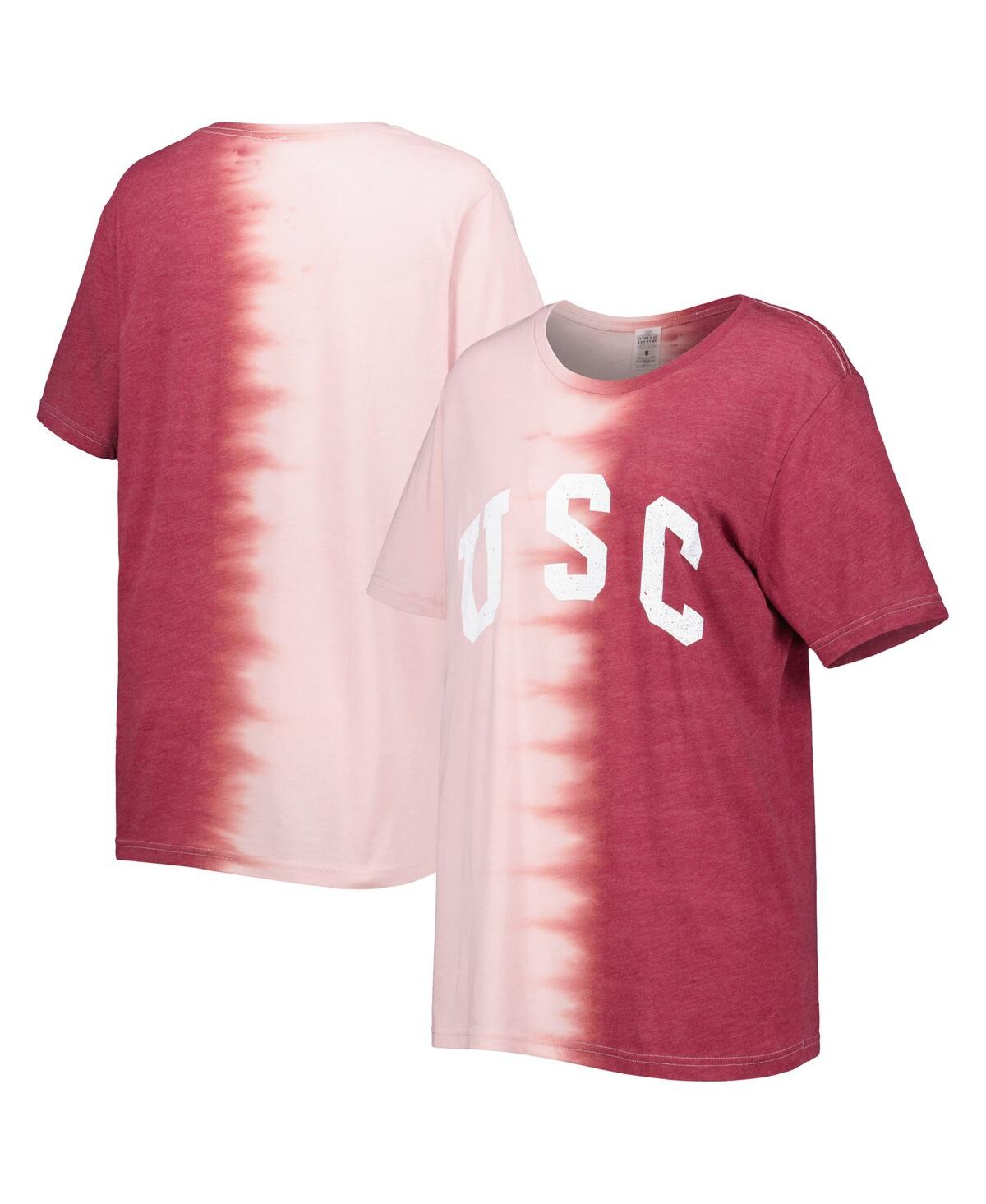 GAMEDAY COUTURE WOMEN'S GAMEDAY COUTURE CARDINAL USC TROJANS FIND YOUR GROOVE SPLIT-DYE T-SHIRT 