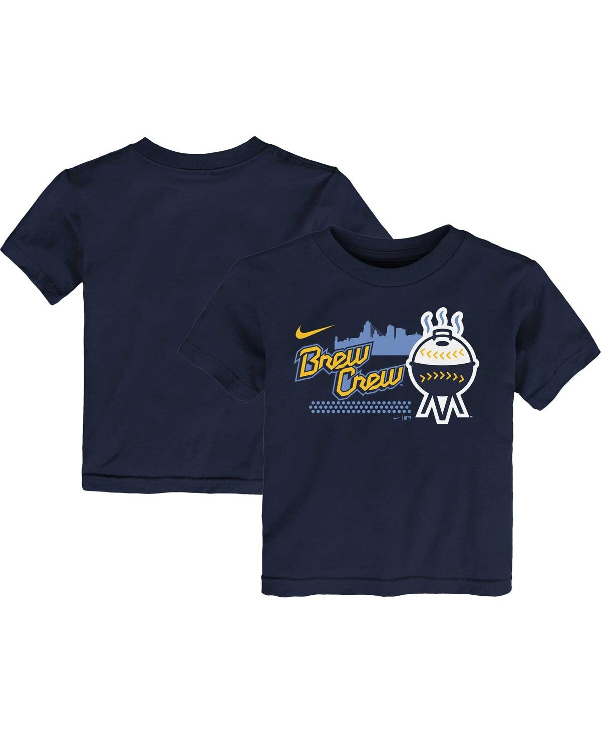 Shop Nike Toddler Boys And Girls  Navy Milwaukee Brewers City Connect Graphic T-shirt