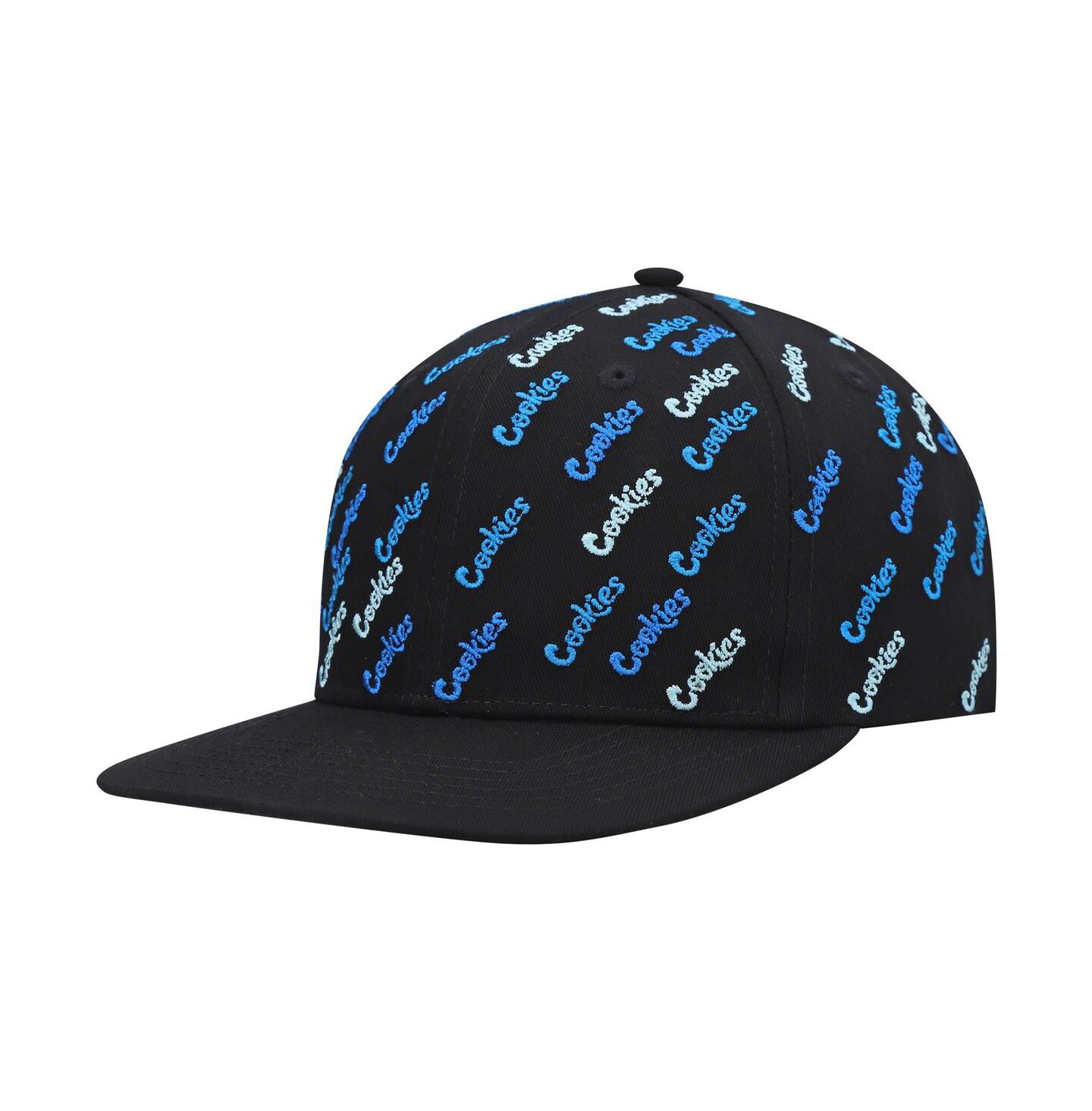 Мужская кепка Cookies Black Triple Beam Allover Print Snapback Hat — фото 2