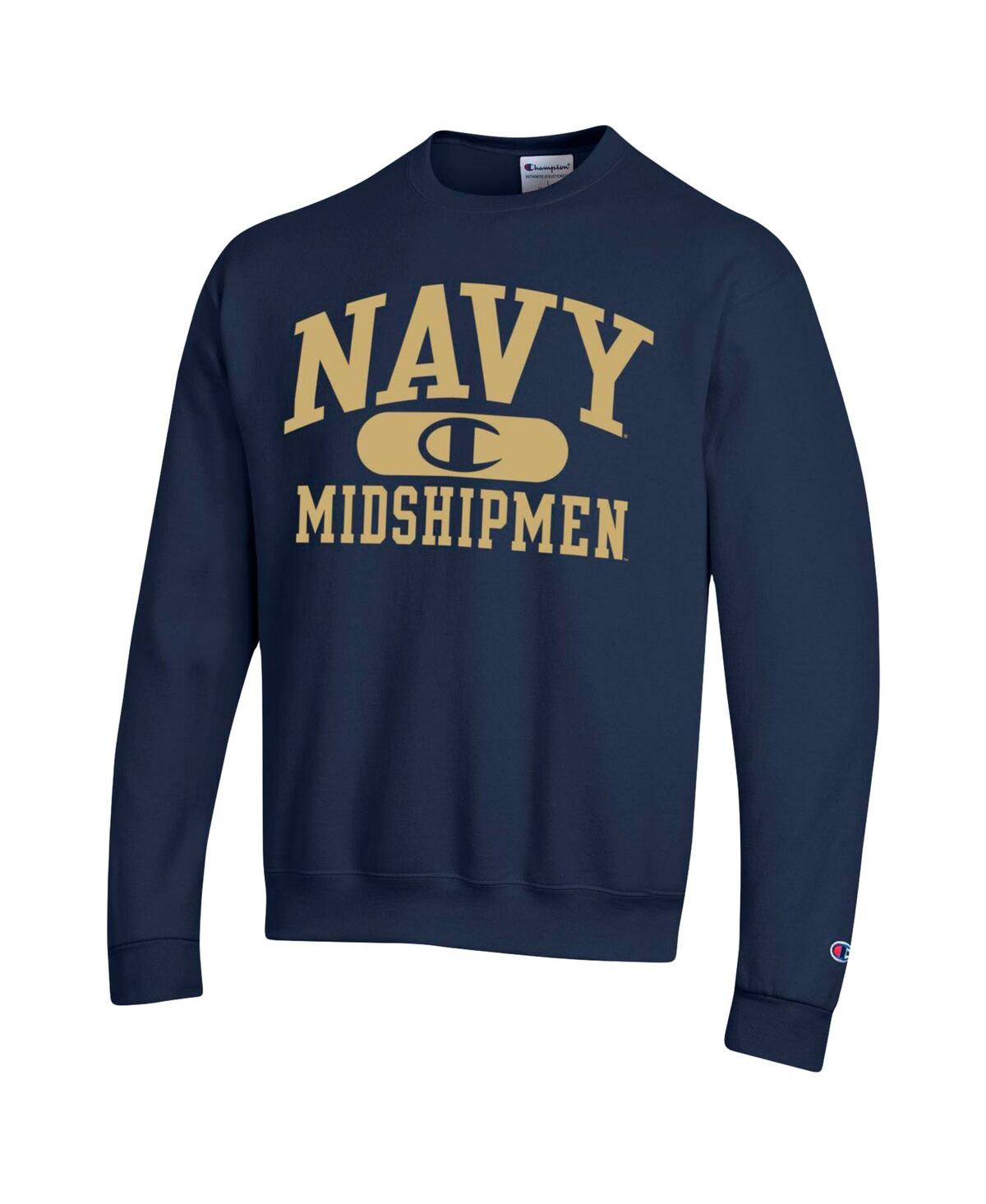 Shop Champion Men's  Navy Navy Midshipmen Arch Pill Sweatshirt