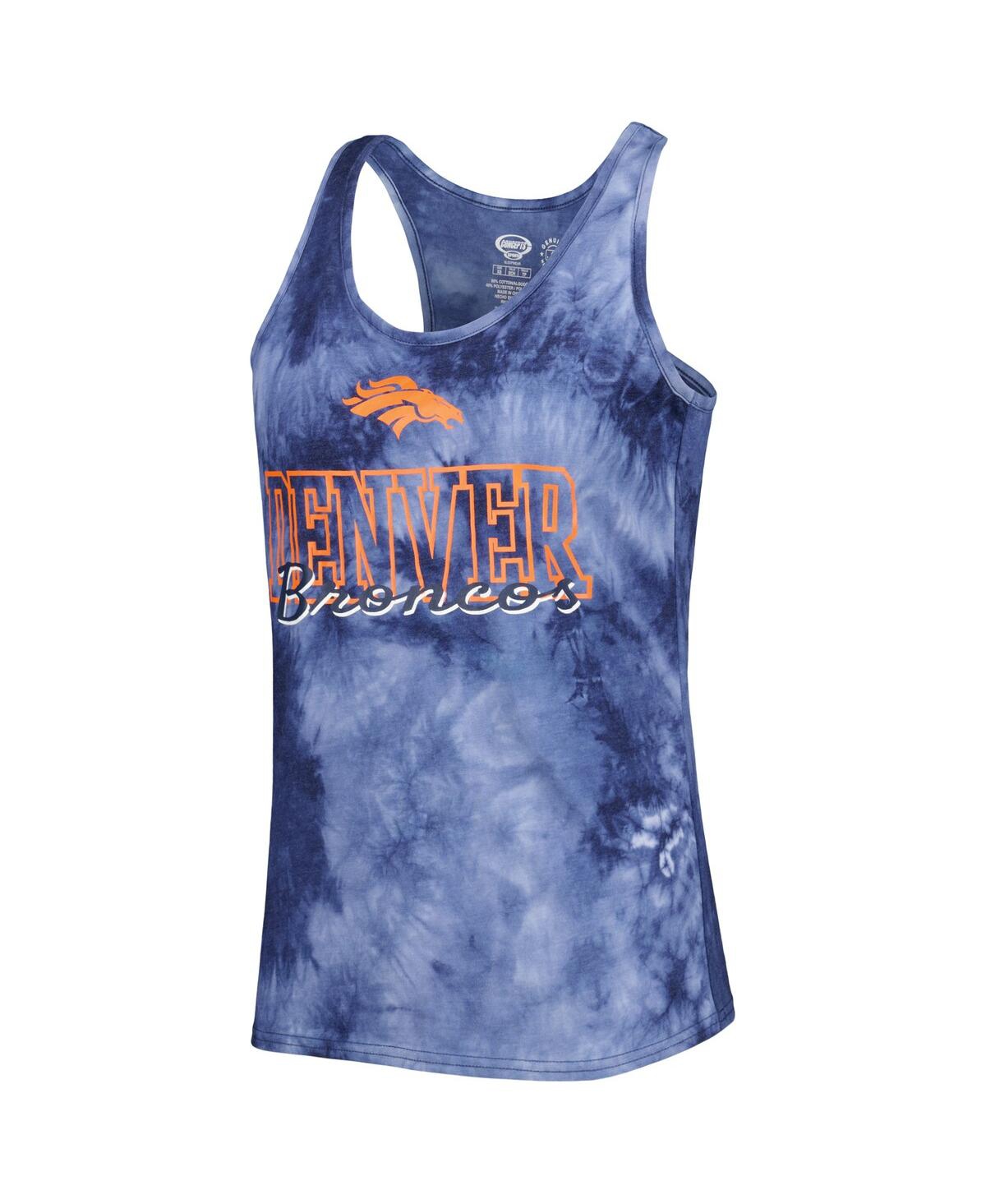 CONCEPTS SPORT WOMEN'S CONCEPTS SPORT NAVY DENVER BRONCOS BILLBOARD SCOOP NECK RACERBACK TANK TOP AND SHORTS SLEEP  
