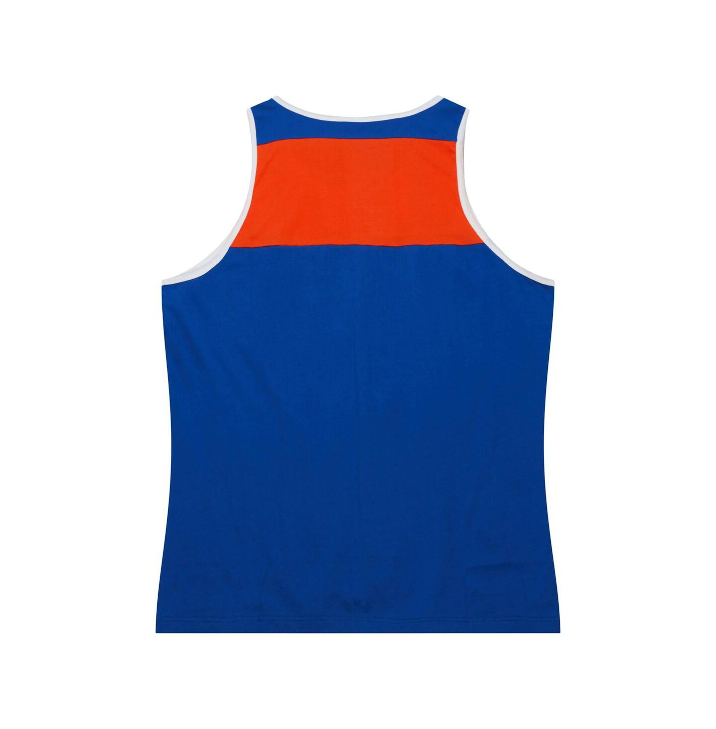 Мужской топ Mitchell & Ness Royal and Orange Denver Broncos Gridiron Classics Heritage Colorblock — фото 3