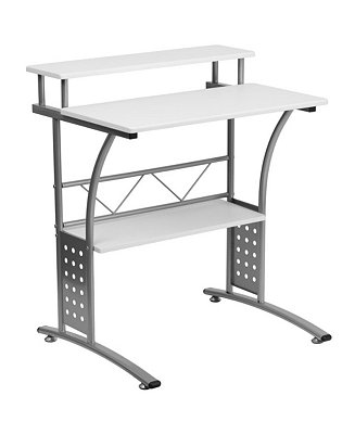 EMMA+OLIVER Computer Desk With Top And Lower Storage Shelves - Macy's