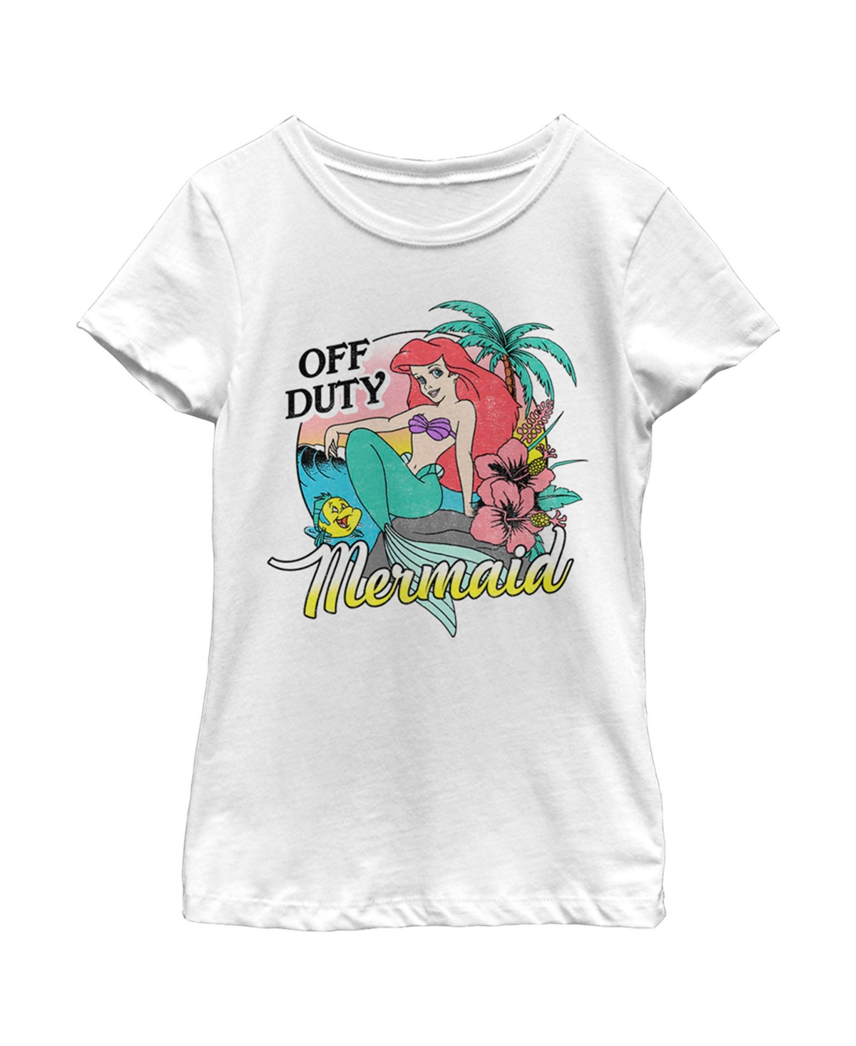Disney Girl's The Little Mermaid Off Duty Ariel Child T-shirt In White