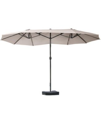 Outsunny Patio Umbrella 15' Steel Rectangular Outdoor Double Sided ...