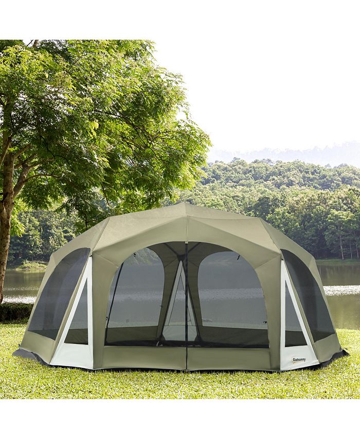 Outsunny 20 Person Camping Tent, Outdoor Tent with 2 Doors, Screen Room