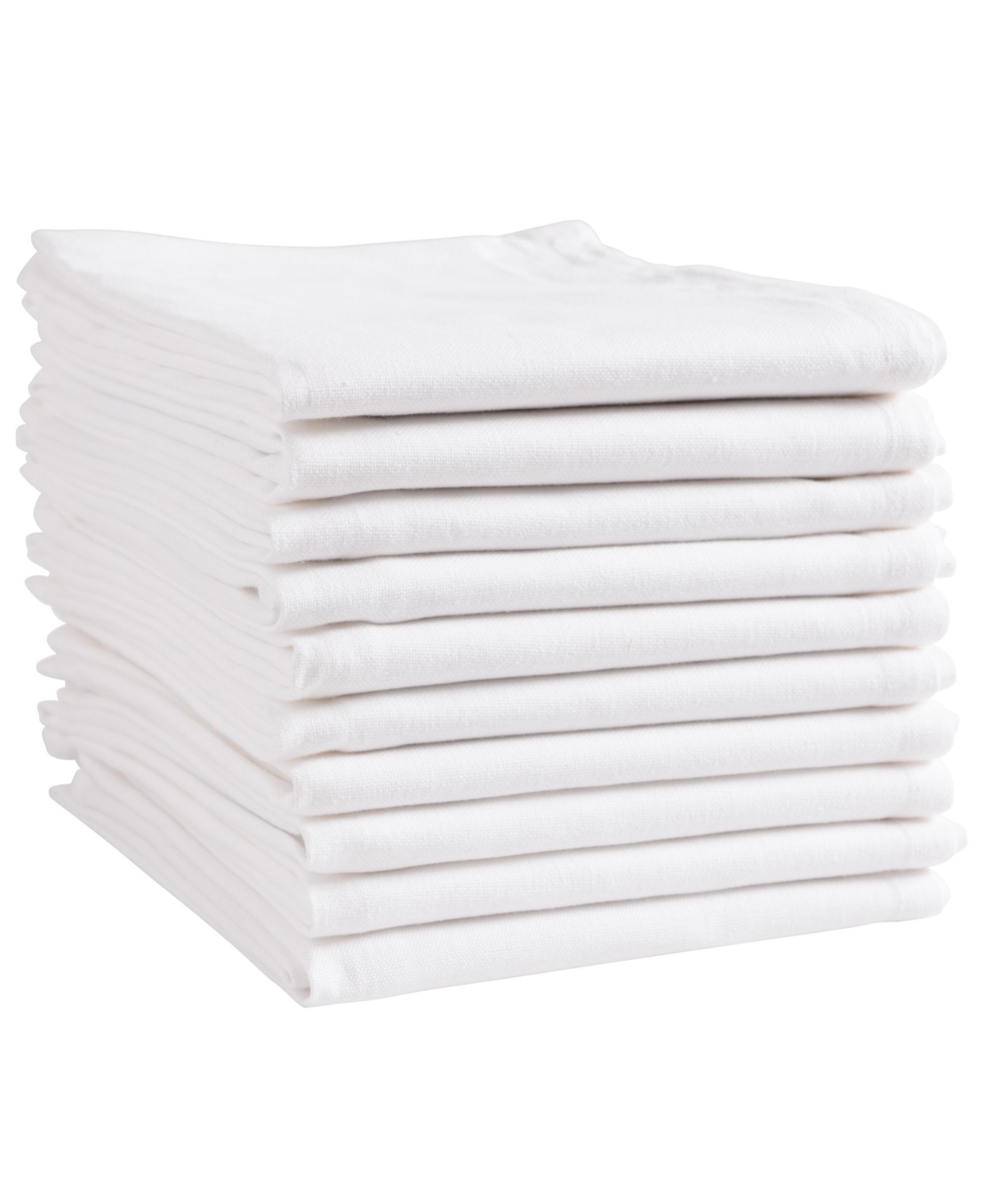 Cotton 10 Piece Kitchen Dish Towel, 20" x 30" - White