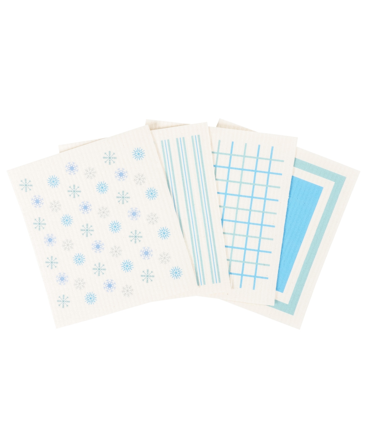 Swedish Dish Cloths, Snowflakes, Set of 4 - Blue