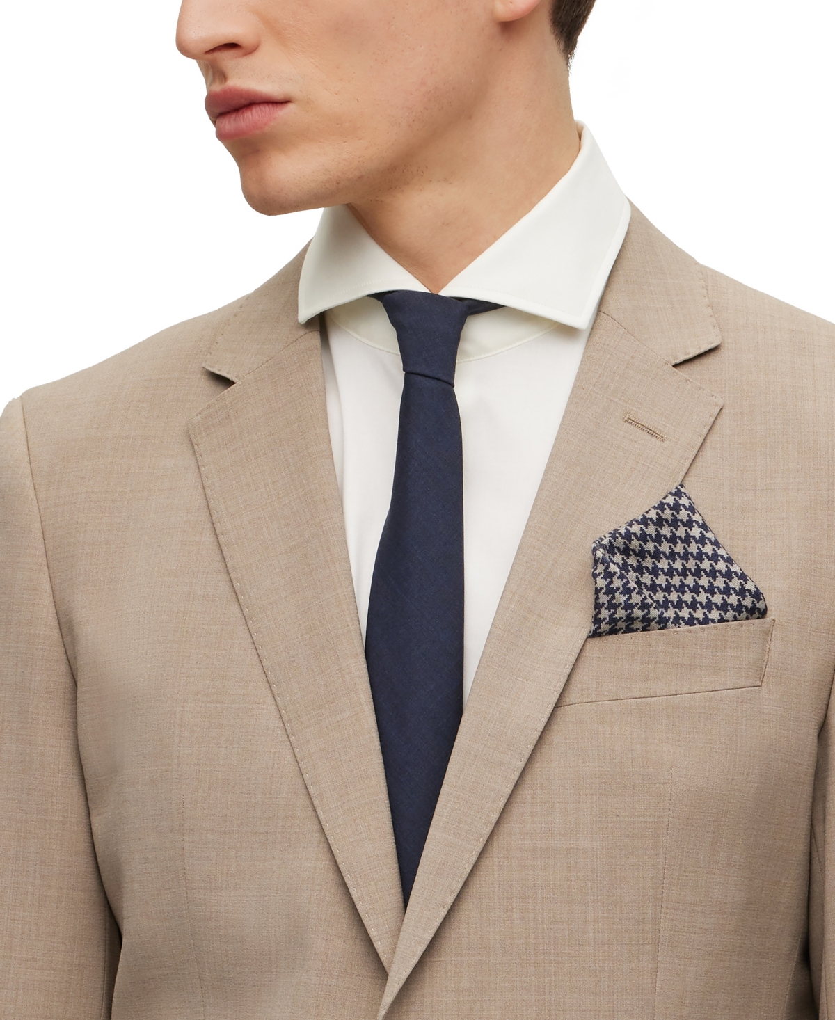 Boss by Hugo Boss Men's Printed Pocket Square - Beige