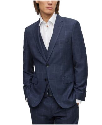 Men's Checked Three-Piece Slim-Fit Suit