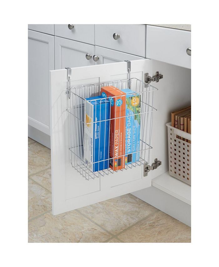 mDesign Wire Over Door Kitchen Storage Basket/Trash Can, 2 Pack