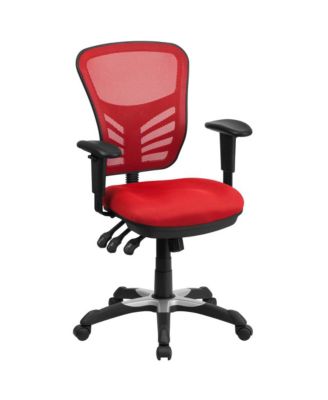 Mid-Back Mesh Triple Paddle Swivel Ergonomic Office Chair With Adjustable Arms