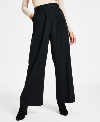 Women's Pleated Elastic-Back Wide-Leg Pants, Created for Macy's