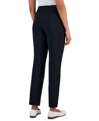 Petite Pull-On Pont&eacute;-Knit Pants, Created for Macy's