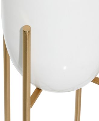 Metal Indoor Outdoor Dome Planter with Removable Stand Set of 2