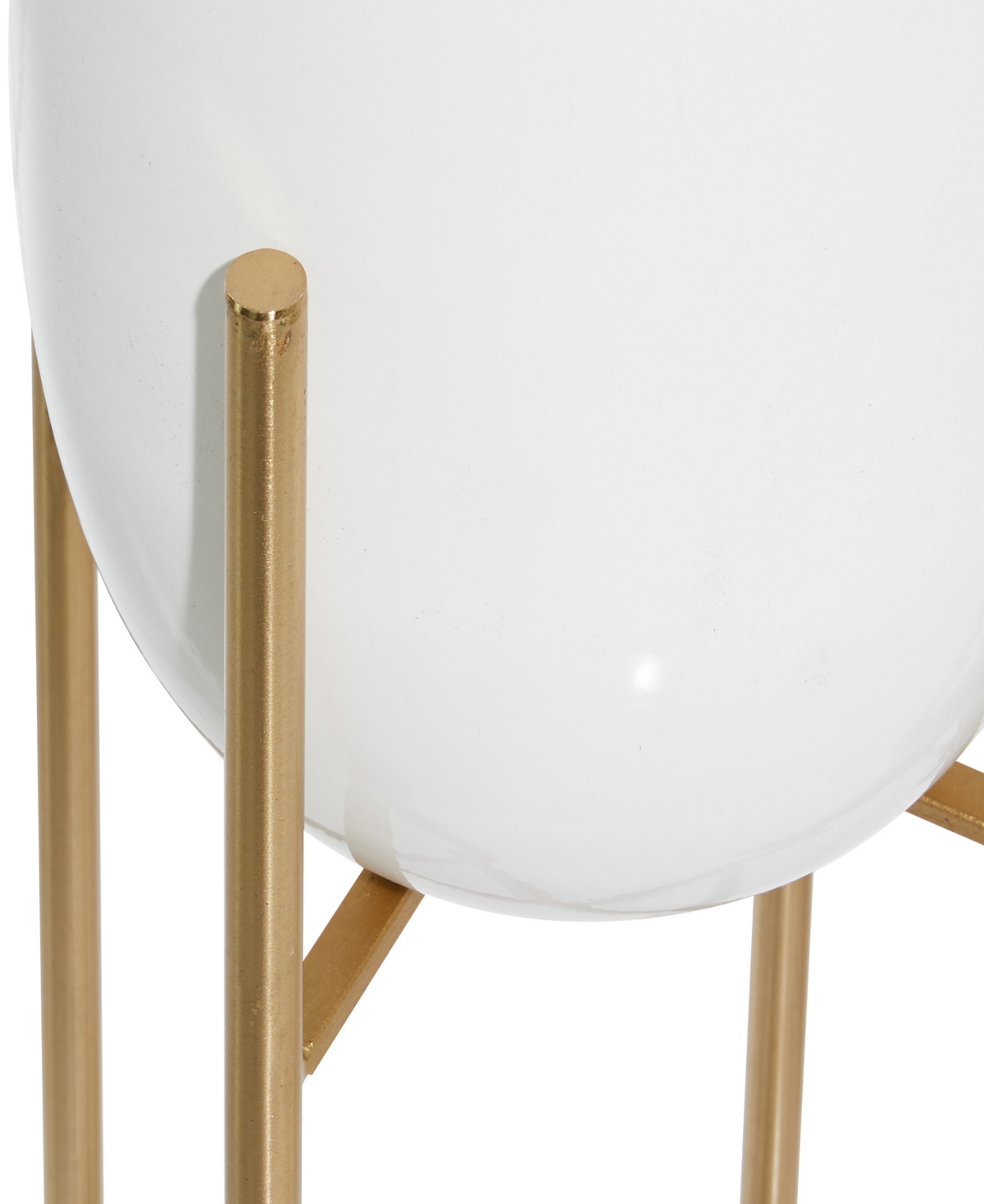 Cosmoliving Metal Indoor Outdoor Dome Planter With Removable Stand Set Of 2 In White