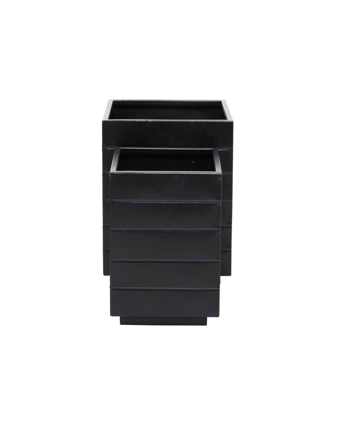 Cosmoliving Metal Indoor Outdoor Planter Set Of 2 In Black