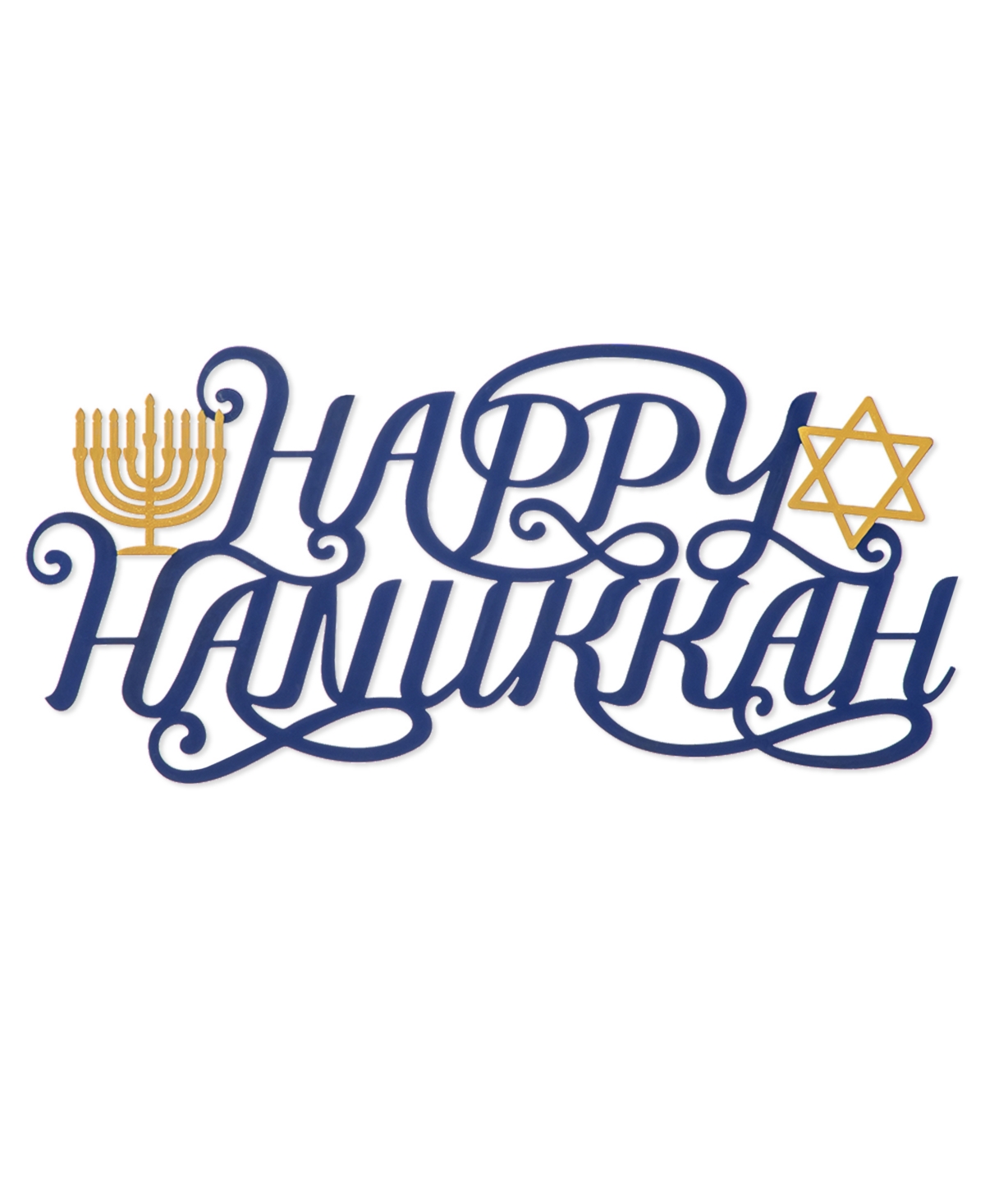 Glitzhome 24" L Metal "happy Hanukkah" Wall Decor In Multi