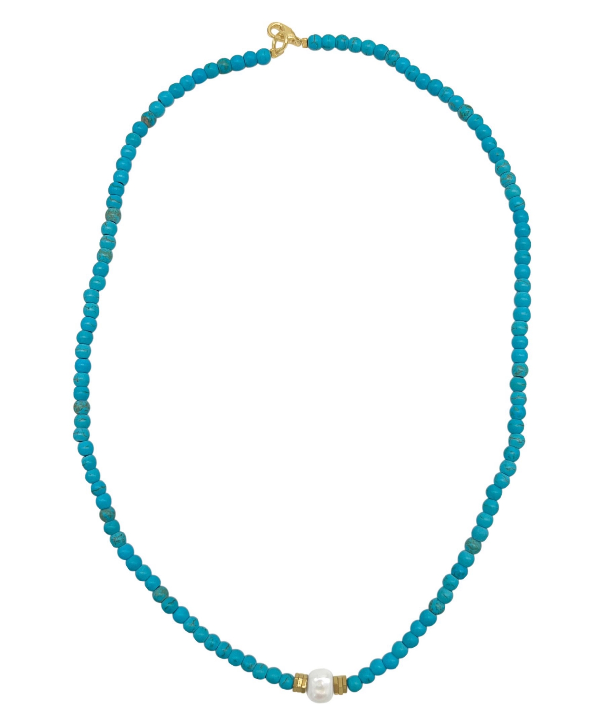 Shop Adornia 17.5" Faux Turquoise Beaded Necklace With Imitation Pearl