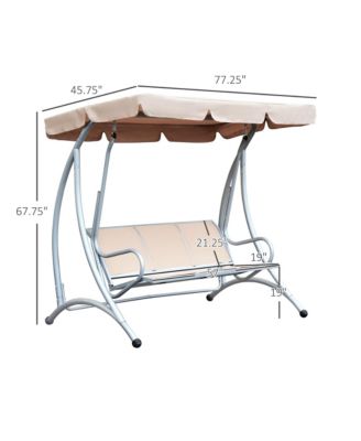 3 Person Patio Swing Chair with Adjustable Canopy,