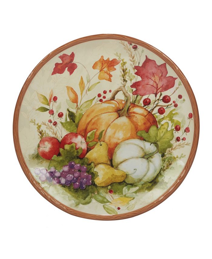 Certified International Harvest Blessings Set of 4 Dinner Plate Service