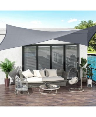 20' x 13' Recgle Outdoor Patio Portable Shade Canopy Sun Sail -