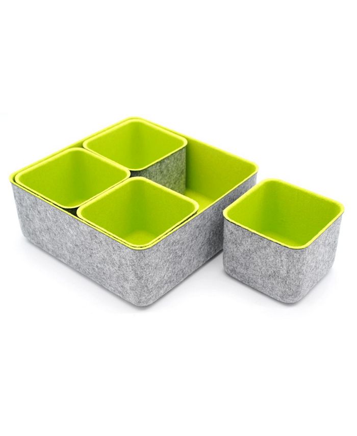 Welaxy 5 Piece Square Felt Storage Bin Set Macy's